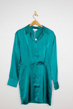 Style 1-3419804791-892 LUCY PARIS Green Size 8 Long Sleeve Mini Polyester Cocktail Dress on Queenly