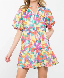 Style 1-3494446876-70 THML Pink Size 0 1-3494446876-70 Polyester Print Sleeves Cocktail Dress on Queenly