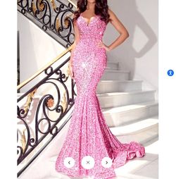 Style 1-3577830779-1498 PORTIA&SCARLETT Pink Size 4 Sequined Free Shipping Mermaid Dress on Queenly