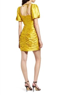 Style 1-3620229324-149 adelyn rae Yellow Size 12 Sorority Rush Spandex Sleeves Plus Size Cocktail Dress on Queenly