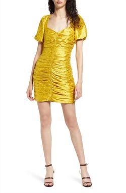 Style 1-3620229324-149 adelyn rae Yellow Size 12 Tall Height Plus Size Summer Shiny Cocktail Dress on Queenly