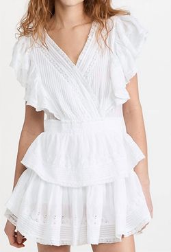 Style 1-3658258723-70 LoveShackFancy White Size 0 Mini Sleeves Free Shipping Tall Height Cocktail Dress on Queenly