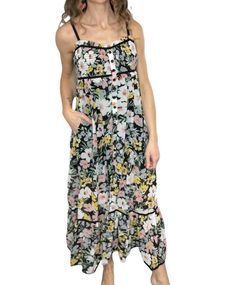 Style 1-3749762704-1464 White Birch Black Size 28 Free Shipping Plus Size Floral Pockets Tall Height Straight Dress on Queenly