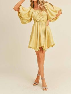 Style 1-3805312424-2696 &merci Yellow Size 12 Mini Plus Size Sleeves Square Neck Cocktail Dress on Queenly