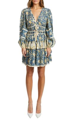 Style 1-3861151909-3414 Ulla Johnson Blue Size 4 Sleeves Free Shipping Sorority Rush Cocktail Dress on Queenly