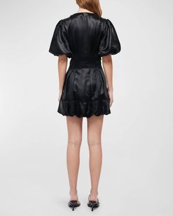 Style 1-3899036949-1498 JONATHAN SIMKHAI Black Size 4 Summer Sleeves Polyester Sorority A-line Cocktail Dress on Queenly