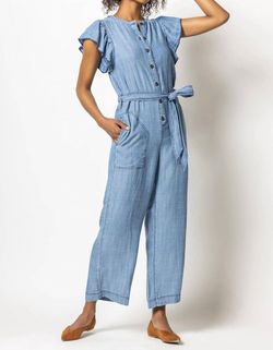 Style 1-3903544817-1691 Lilla P Blue Size 16 Sleeves Straight Jumpsuit Dress on Queenly