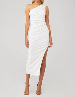 Style 1-3904295954-70 BARDOT White Size 0 One Shoulder Floor Length Side slit Dress on Queenly