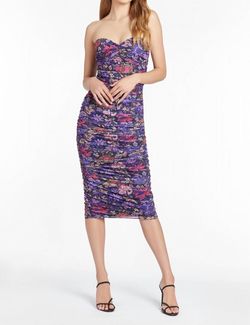 Style 1-3908466602-70 Amanda Uprichard Purple Size 0 Sweetheart Sheer Print Cocktail Dress on Queenly