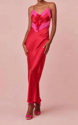 Style 1-393476215-74 LoveShackFancy Red Size 4 Spaghetti Strap Free Shipping 1-393476215-74 Tall Height Straight Dress on Queenly