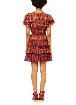 Style 1-4032653309-1901 Ulla Johnson Red Size 6 Sorority Rush V Neck Cocktail Dress on Queenly