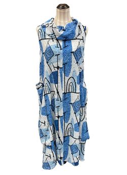 Style 1-4143491114-1691 Moonlight by Y&S Blue Size 16 Print Tall Height Cocktail Dress on Queenly