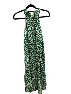 Style 1-416367076-74 THML Green Size 4 Halter Tall Height Cocktail Dress on Queenly