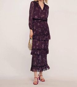 Style 1-4214827745-3011 heartloom Purple Size 8 Ruffles Black Tie Floor Length Straight Dress on Queenly