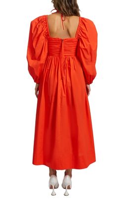 Style 1-527127541-917 Ulla Johnson Orange Size 2 Sleeves Pockets Military Straight Dress on Queenly