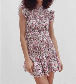Style 1-530167098-74 FRENCH CONNECTION White Size 4 Print Polyester Cocktail Dress on Queenly