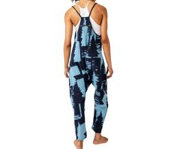 Style 1-545290125-149 Free People Blue Size 12 Plus Size Sorority Floor Length Print Jumpsuit Dress on Queenly