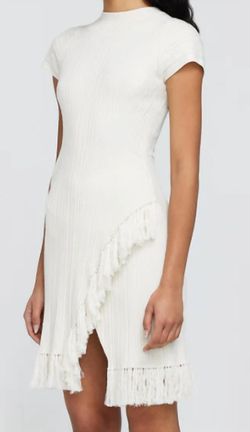 Style 1-757575540-74 JONATHAN SIMKHAI White Size 4 Fringe Bachelorette Free Shipping Cocktail Dress on Queenly