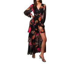Style 1-826947153-892 hutch Black Size 8 Sleeves Free Shipping Side slit Dress on Queenly