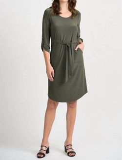 Style 1-864775595-1901 Joseph Ribkoff Green Size 6 Pockets Polyester Tall Height Spandex Cocktail Dress on Queenly