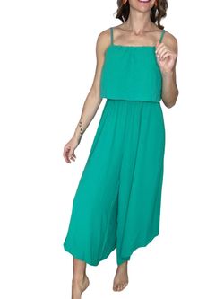 Style 1-889969827-149 Sew In Love Green Size 12 Polyester Wedding Guest Free Shipping Jumpsuit Dress on Queenly