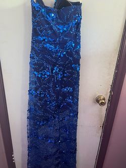 Pink Apple Blue Size 4 Free Shipping Tall Height Side slit Dress on Queenly