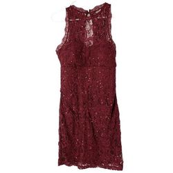 Soprano Red Size 4 High Neck Mini Burgundy Cocktail Dress on Queenly