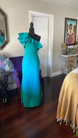 Eliza J Blue Size 6 One Shoulder 50 Off Mermaid Dress on Queenly