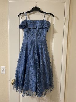 Eliza J Blue Size 0 Prom Floor Length Straight Dress on Queenly