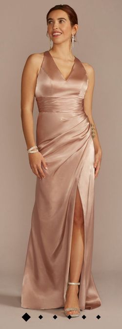 David's Bridal Nude Size 4 Prom A-line Dress on Queenly