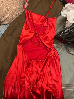 B. Darlin Red Size 14 Plunge Gala Mermaid Dress on Queenly