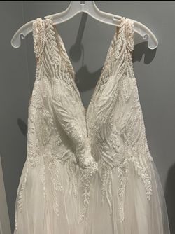 Oleg Cassini White Size 20 50 Off Embroidery Plunge Wedding Free Shipping A-line Dress on Queenly