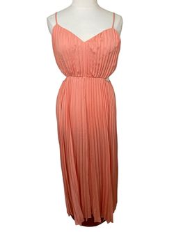 Express Orange Size 12 Floor Length Plunge Sunday Straight Dress on Queenly