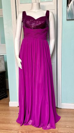 Style 9332 Faviana Pink Size 16 Military Tulle Floor Length A-line Dress on Queenly