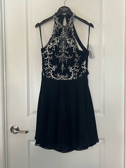 Alyce Paris Black Size 14 Jersey Flare Homecoming Prom Cocktail Dress on Queenly
