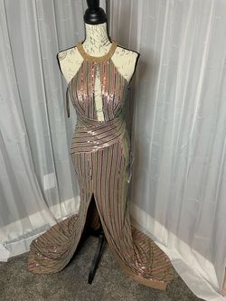 Style 2203 Johnathan Kayne Nude Size 2 Jersey 70 Off Side slit Dress on Queenly