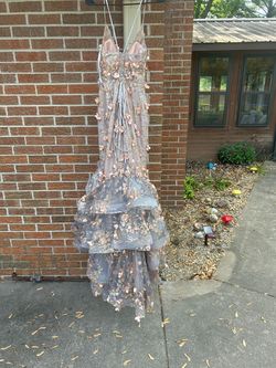 ladivine Nude Size 6 Pageant Floor Length Plunge Mermaid Dress on Queenly
