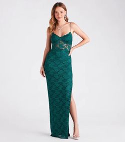 Windsor Green Size 12 Plunge Straight Dress on Queenly