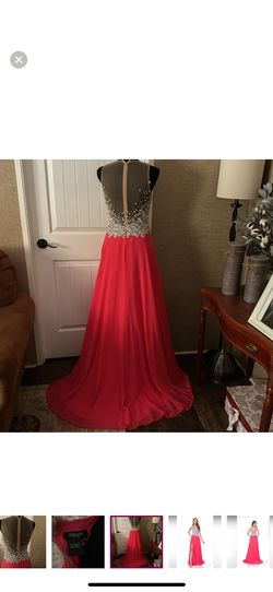 Terani Couture Orange Size 8 Floor Length Straight Dress on Queenly