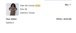 Style SC7333 Sydney's Closet Green Size 26 Black Tie Side slit Dress on Queenly