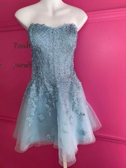 Sherri Hill Blue Size 18 Flare Pageant Homecoming Cocktail Dress on Queenly