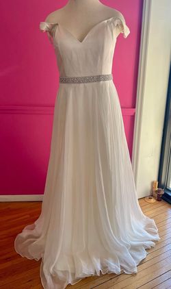 Sherri Hill White Size 18 Floor Length Jersey A-line Dress on Queenly