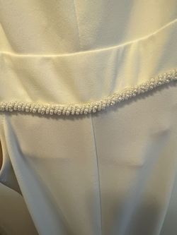 Aqua White Size 12 Jersey Bridal Shower Cotillion Jumpsuit Dress on Queenly
