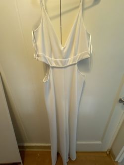 Aqua White Size 12 Bridal Shower Jersey Jumpsuit Dress on Queenly