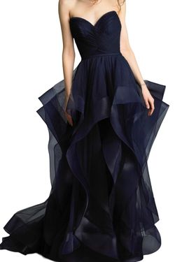 Style 11873 Issue New York Blue Size 4 Prom Navy Ball gown on Queenly