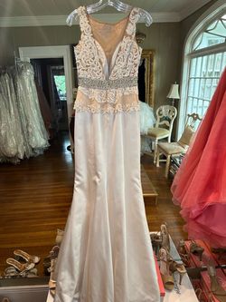 Sherri Hill White Size 4 Square Pageant Floor Length Mermaid Dress on Queenly