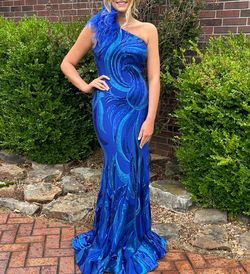 Jovani Blue Size 8 50 Off Military Prom Mermaid Dress on Queenly