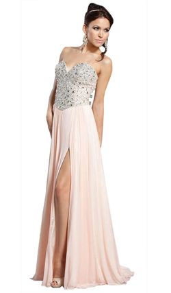 Coya Collection by Aspeed Light Pink Size 6 Mini Strapless Side slit Dress on Queenly