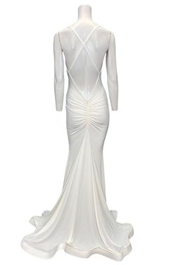 Style 11821 Issue New York White Size 2 Ivory Floor Length Straight Dress on Queenly