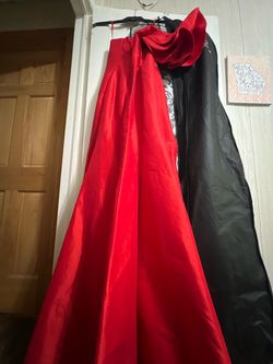 Mac Duggal Red Size 10 Floor Length Jersey Straight Mermaid Dress on Queenly